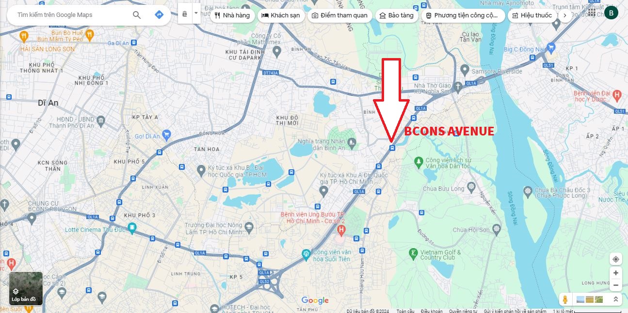 vị trí dự án Bcons Avenue vị trí dự án Bcons Avenue