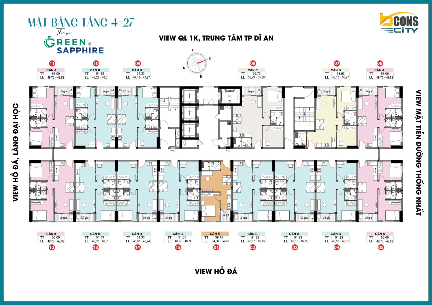 mat bang bcons city green sapphire