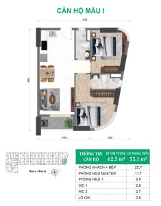 thiet ke can ho green diamond 9